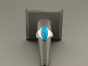 925 Silver Turquoise Cabochon Ring, Size 11