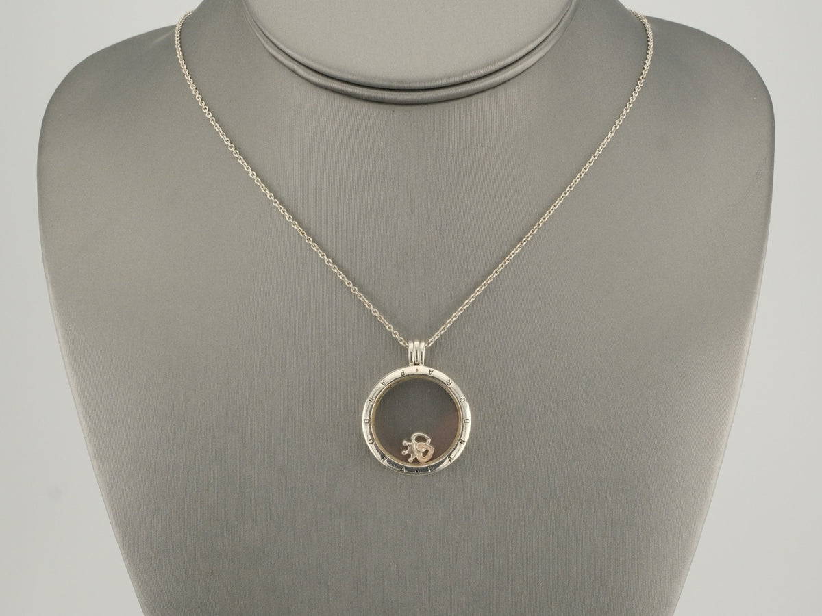 Pandora 925 Silver Floating Locket Necklace, 29 in