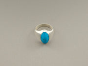 925 Silver Turquoise Cabochon Ring, Size 11