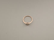 14K Rose Gold Diamond Heart Ring, Size 9.25