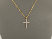 14K Gold Diamond Cross Pendant, 0.40 ct