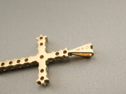 14K Gold Diamond Cross Pendant, 0.40 ct