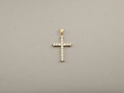 14K Gold Diamond Cross Pendant, 0.40 ct