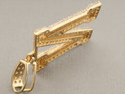 14K Gold CZ Iced Letter N Pendant