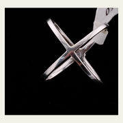 14K White Gold Diamond Crossover Ring, Size 4, alternate view 6