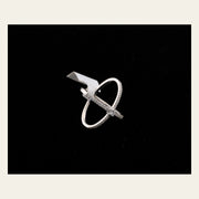 14K White Gold Diamond Crossover Ring, Size 4, alternate view 2