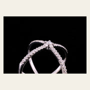 14K White Gold Diamond Crossover Ring, Size 4, alternate view 7