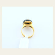 14K Yellow Gold Onyx and Diamond Ring, alternate view 5