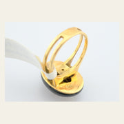 14K Yellow Gold Onyx and Diamond Ring, alternate view 6