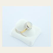 14K Gold Moonstone Face Ring with Diamond Halo, Size 5, alternate view 2