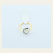14K Gold Moonstone Face Ring with Diamond Halo, Size 5, alternate view 4