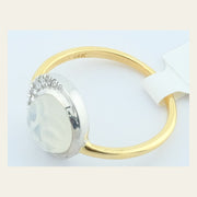 14K Gold Moonstone Face Ring with Diamond Halo, Size 5, alternate view 5