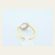 14K Gold Moonstone Face Ring with Diamond Halo, Size 5, alternate view 6