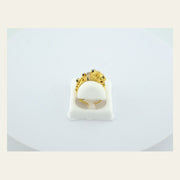 18K Gold Snake Ring with Blue Sapphires and Diamond Accents, alternate view 3