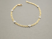 14K Gold Diamonds Panther Link Bracelet