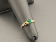 14K Gold Emerald Diamonds Ring, alternate view 3