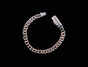 14K Rose and White Gold Two Tone Diamond Pave Cuban Bracelet, alternate view 2
