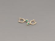 14K Gold Diamonds Emerald Earrings, alternate view 8