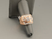 14K Rose Gold Square Diamond Ring, alternate view 2