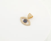 14K Gold CZ Eye Pendant, alternate view 7