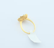 14K Gold Turquoise Carved Flower Diamond Ring, alternate view 8