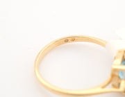 14K Gold Blue Topaz Diamonds Ring, alternate view 5