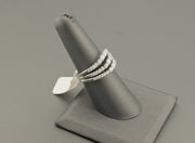 14K White Gold Wavy 2 Row Diamond Ring, alternate view 8