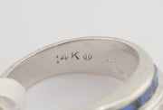 14K White Gold Diamonds and Sapphires Ring, alternate view 7