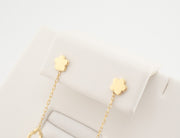 18K Gold Brown Yellow Glass Dangle Earrings, alternate view 5