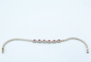 925 Silver Ruby Flower Bracelet, alternate view 2