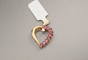 14K Gold Diamond and Rubies Heart Pendant, alternate view 4