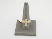 14K Gold CZ Cross Ring