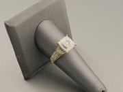 14K Gold Diamond Square Wedding Ring, alternate view 2