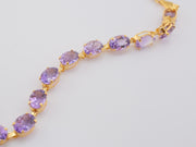 14K Gold Purple Amethyst Gemstones Bracelet, alternate view 5