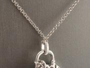925 Silver and Diamonds Heart Key Necklace, alternate view 6