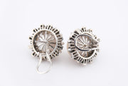 18K White Gold Halo Mabe Pearl Diamonds Earrings, alternate view 3