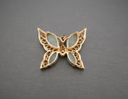 14K Gold China Jade Butterfly Pendant, alternate view 2