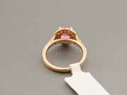 14K Gold Ruby Halo Diamonds Ring, alternate view 5