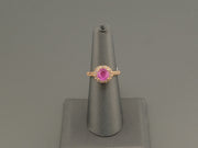 14K Gold Ruby Halo Diamonds Ring, alternate view 7