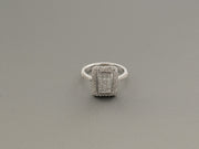14K White Gold Rectangular Diamond Ring, alternate view 6