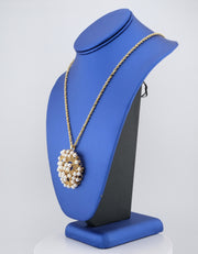 Antique 10K Gold Brooch Pendant with Seed Pearls, alternate view 2