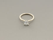 14K White Gold 1ct Lab Grown Princess Cut Diamond Ring, alternate view 2