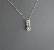 14K White Gold Diamond Pendant Necklace, alternate view 4