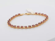 14K Gold Red Gemstones Gold Bracelet