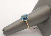 14K Gold Blue Topaz Diamonds Ring, alternate view 3