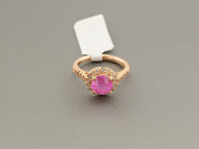 14K Gold Ruby Halo Diamonds Ring, alternate view 6