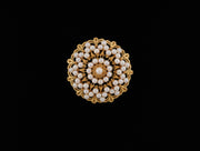 Antique 10K Gold Filigree Brooch Pendant with Seed Pearls Snowflake, alternate view 7