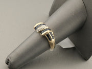 14K Gold Blue Sapphires and Diamond Accents Ring, alternate view 2