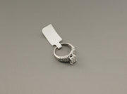 14K White Gold Rectangular Diamond Ring, alternate view 3