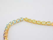 14K Gold Multicolor Gemstones Rainbow Tennis Bracelet, alternate view 4
